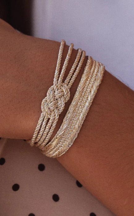 Bracelet en fil d'or tressé - 3 modèles disponibles