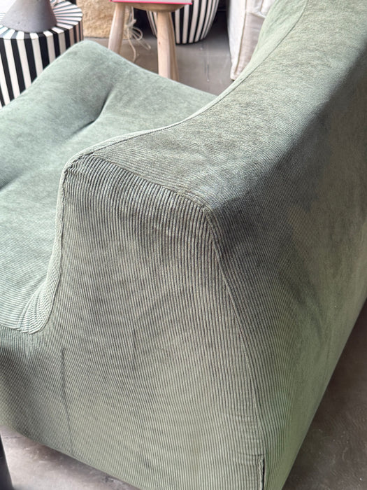 Fauteuil XL 1965 - 97 cm expo velours côtelé kaki