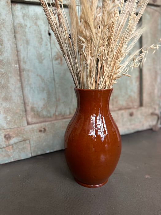 Vase caramel en terre cuite émaillé