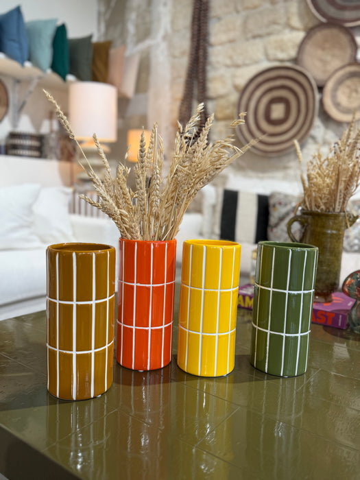 Vase carrelé - 4 couleurs disponibles