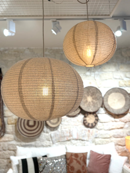 Suspension boule en lin naturel - 3 tailles disponibles