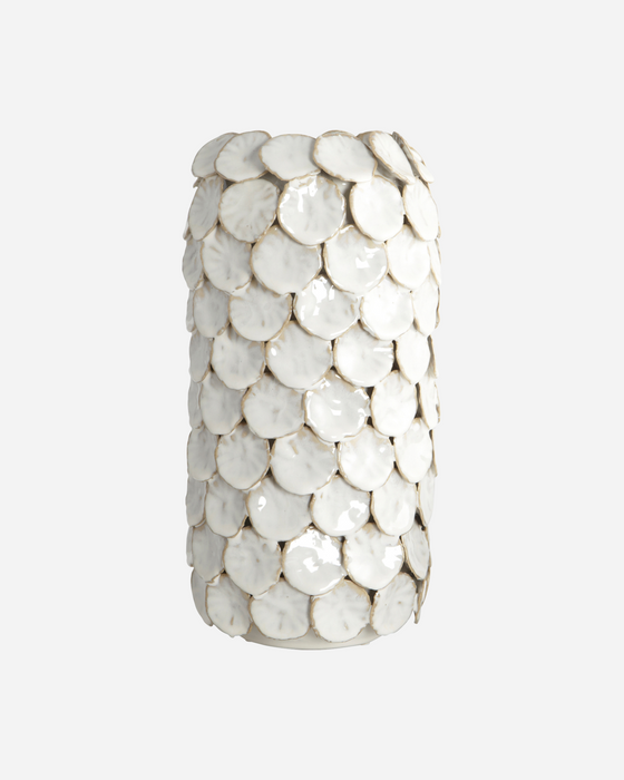 Vase en céramique blanc scale - 2 tailles disponibles