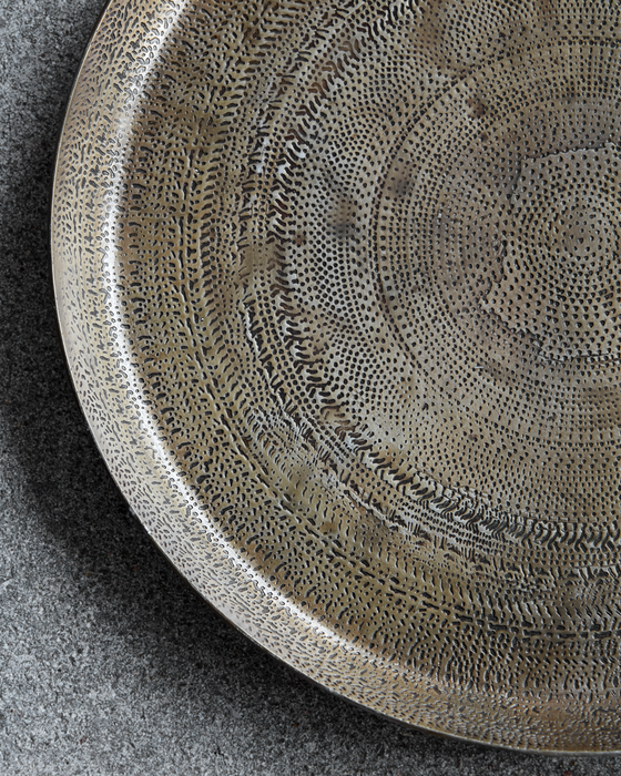 Plateau Janhsi en laiton vieilli