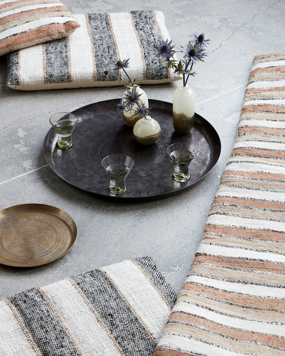 Plateau Janhsi en laiton vieilli