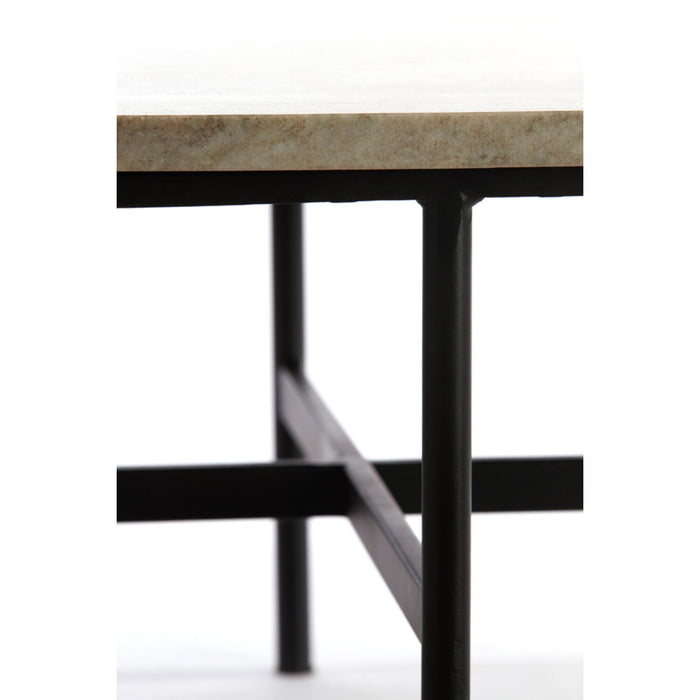 Table basse ovale LOU pierre et métal