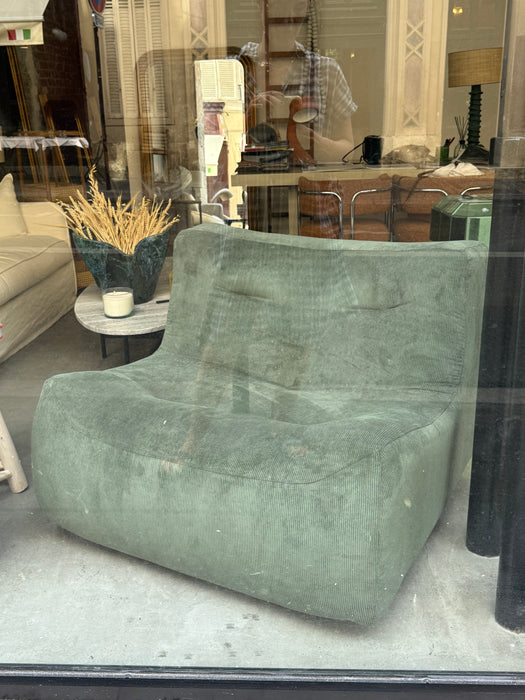 Fauteuil XL 1965 - 97 cm expo velours côtelé kaki