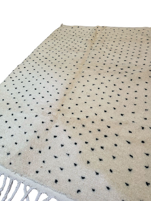 Tapis berbère en laine écru à motif noir 150x250 cm #5