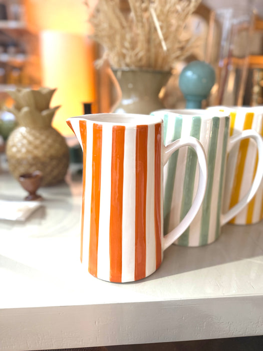 Pichet vase Juliette à rayures - 4 couleurs disponibles