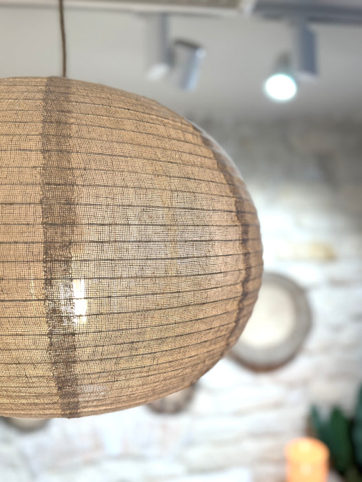 Suspension boule en lin naturel - 3 tailles disponibles