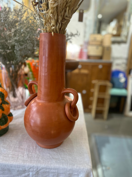 Vase oreilles en Tadelakt terracotta