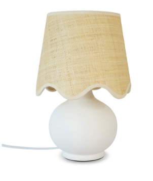Lampe Joséphine en céramique et raphia - 2 couleurs disponibles