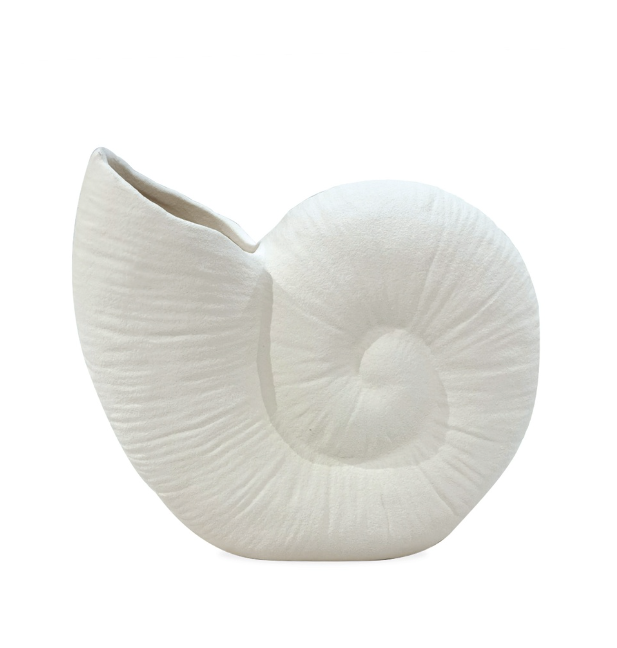 Vase blanc coquillage
