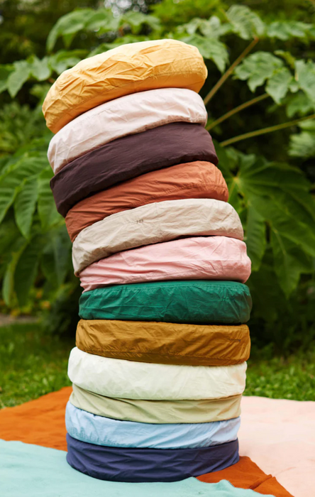 Coussin rond en percale de coton - plusieurs couleurs disponibles