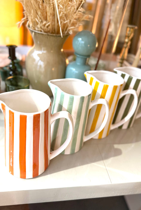 Pichet vase Juliette à rayures - 4 couleurs disponibles