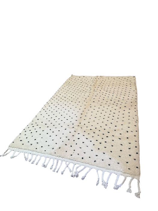 Tapis berbère en laine écru à motif noir 150x250 cm #5