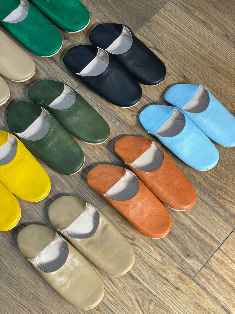 Babouche en cuir pour toute la famille plusieurs couleurs