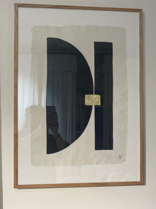 Encre de chine et feuille d'or sur papier de chanvre - 2 tailles disponibles