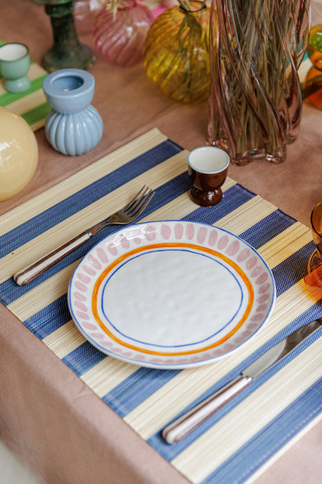 Assiette blanche motifs colorés - 4 modèles disponibles