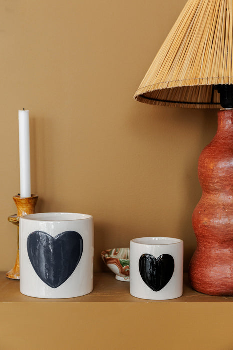 Pot en céramique coeur - plusieurs formats et couleurs disponibles