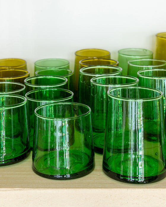 6 verres beldis verts - 3 modèles disponibles