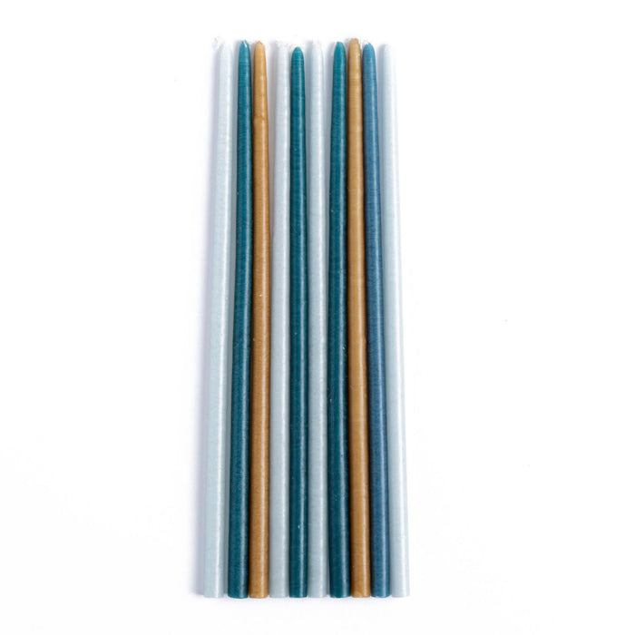 Coffret 10 bougies cierges artisanaux - plusieurs coloris disponibles