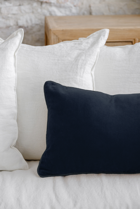 Coussin rectangulaire en velours bourdon naturel - plusieurs couleurs disponibles