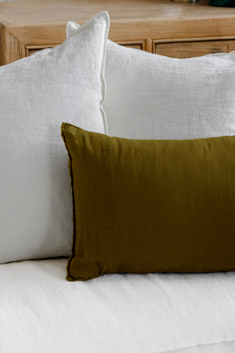 Coussin rectangulaire en lin - plusieurs couleurs disponibles