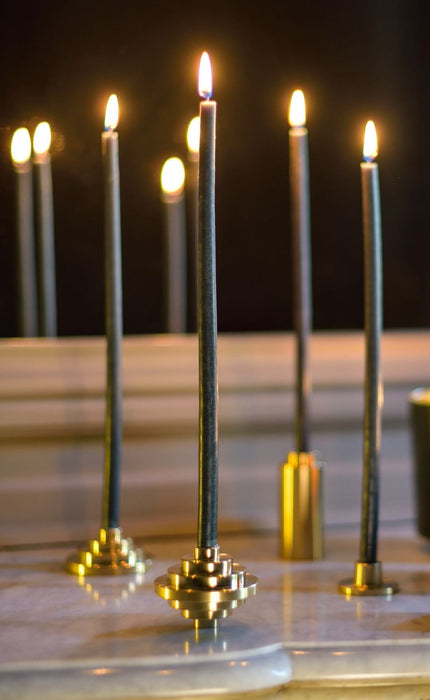 Bougeoir Art déco en laiton massif