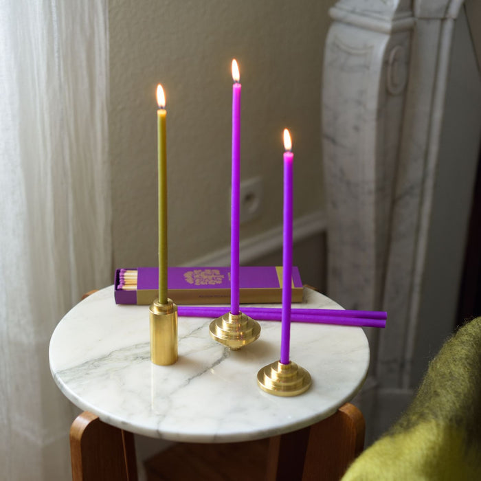 Bougeoir Art déco en laiton massif