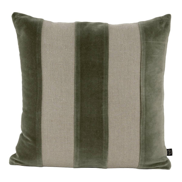 housse de coussin rayé en velours et lin naturel - plusieurs couleurs