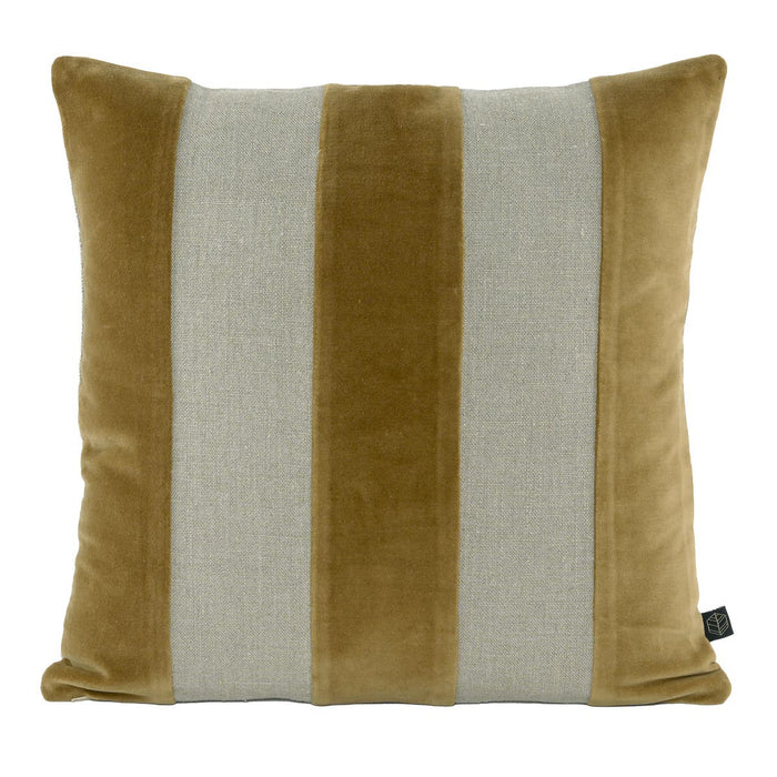 housse de coussin rayé en velours et lin naturel - plusieurs couleurs