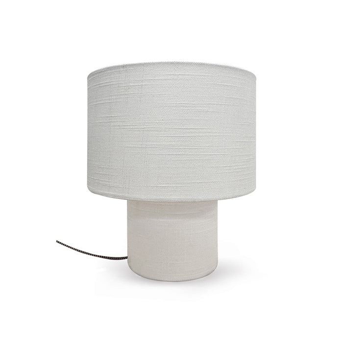 Lampe blanche à Poser en Tissu Texturé  – Design Minimaliste et Élégant