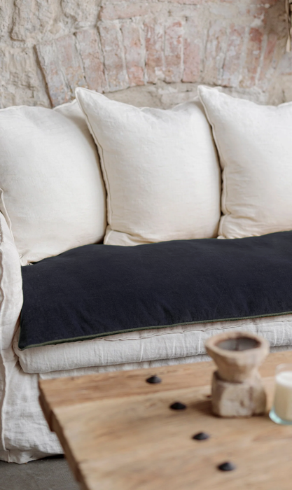 Sofa cover édredon en velours uni bourdon naturel - plusieurs couleurs disponibles