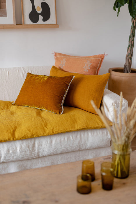 Sofa cover en lin lavé uni 17 couleurs disponibles